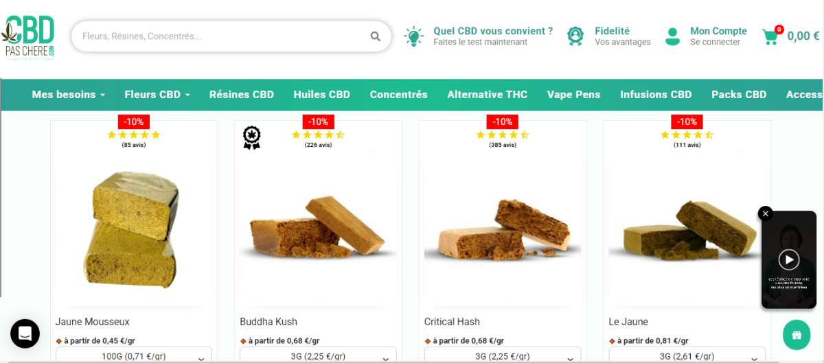 Résines de CBD pas Chère